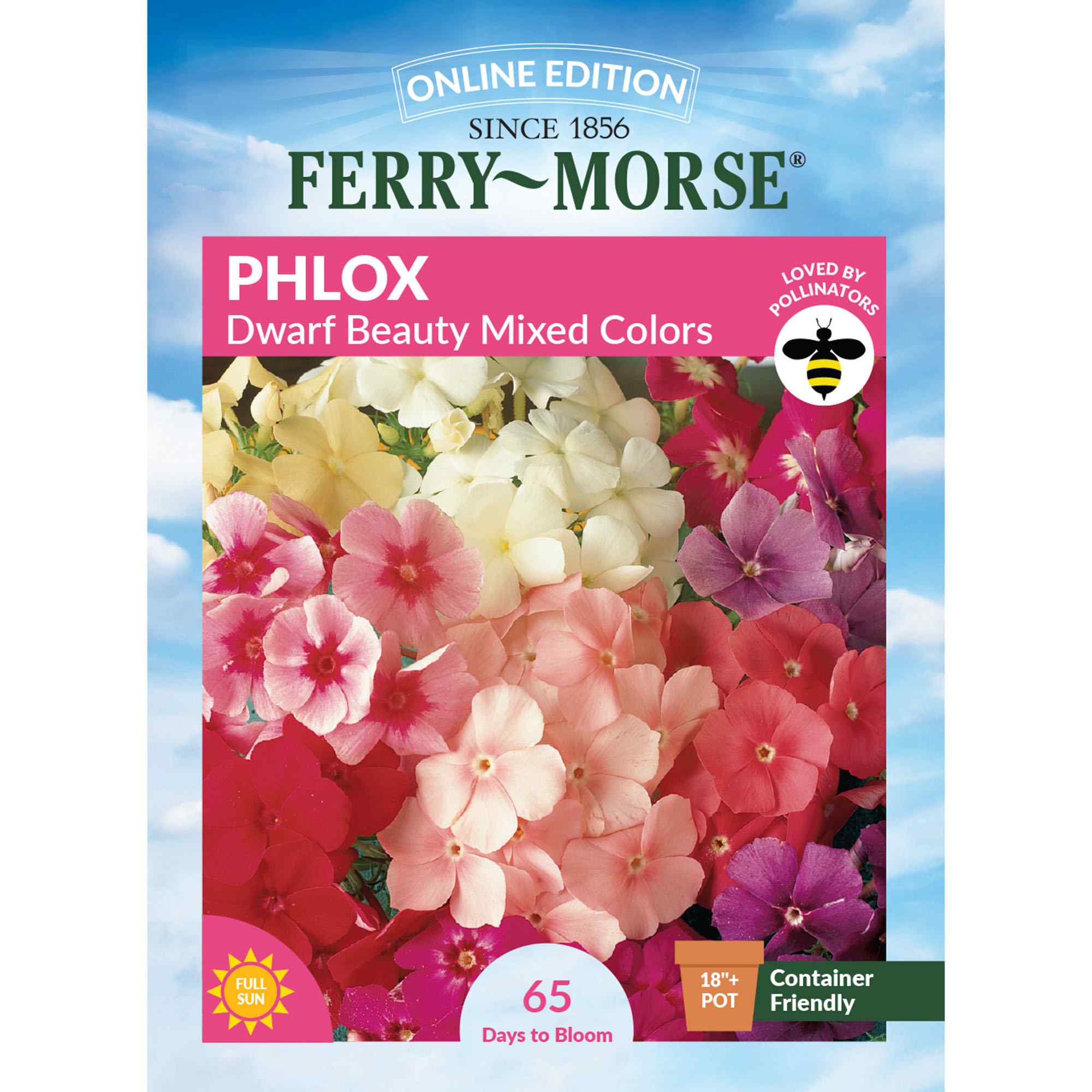 phlox dwarf beauty mixed colors front of packaging